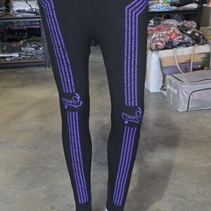 Black and Purple Skinny Pants